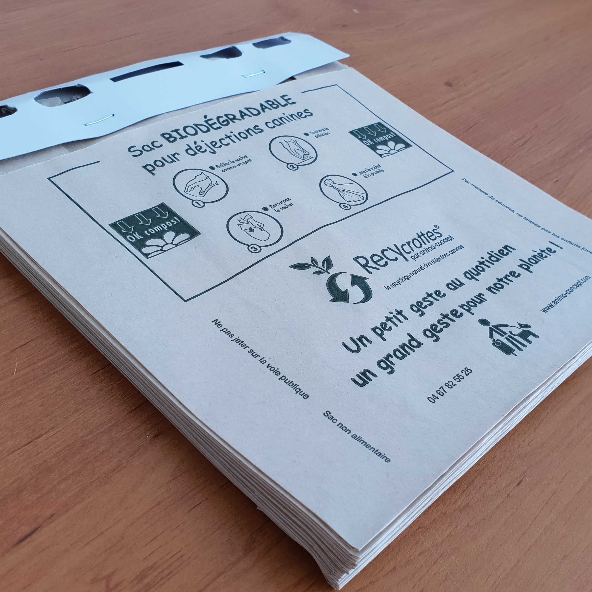 Sachet en papier biodégradable et compostable type liasse - animo concept